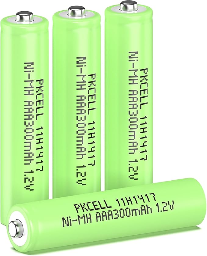 Shen zhen shi bi ke dian chi you xian gong si PKCELL AAA Akku 300mAh Ni-MH 1.2V wiederaufladbar, 4er Pack für Solarleuchten & Fernbedienungen