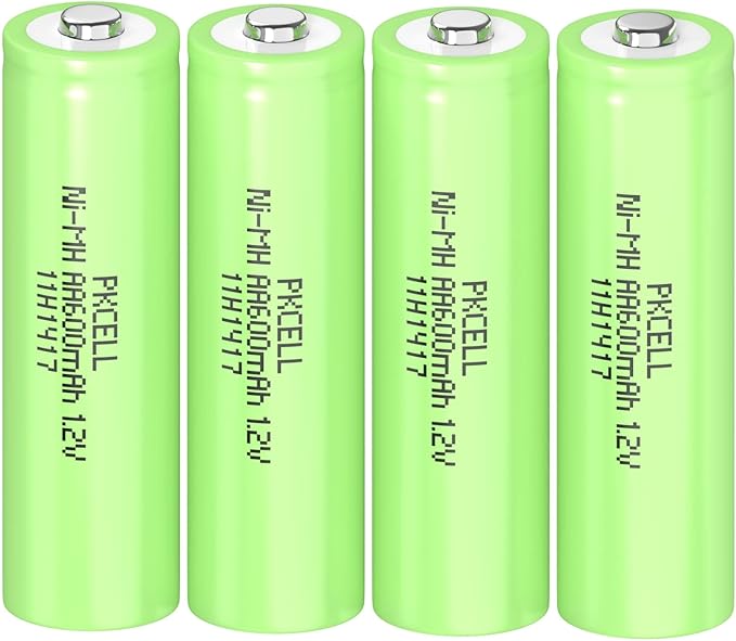 PKCELL AA Akkus wiederaufladbar 1,2V 600mAh Ni-MH für Solarlampen, Spielzeug, 4er Pack – NIMH