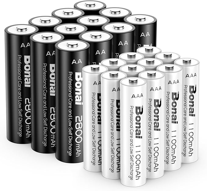 Nein Auslaufartikel (Produktion durch BONAI Akku AA AAA 2800/1100mAh 24 Stück wiederaufladbare Batterien hohe Kapazität 1,2V NI-MH mit geringer Selbstentladung
