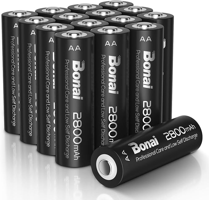 Nein Auslaufartikel (Produktion durch BONAI Akku AA 2800mAh 16 Stück wiederaufladbare Batterien Mignon NI-MH mit geringer Selbstentladung für Kamera, Fernbedienung & LED-Taschenl