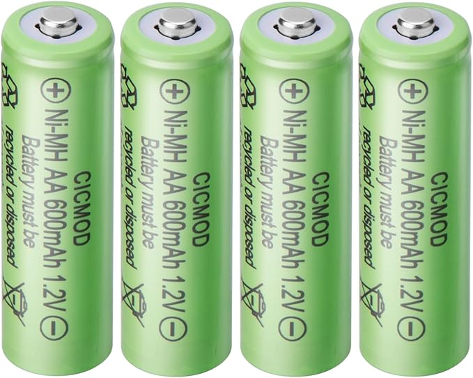 CICMOD 4 Stück AA Akku 1,2V 600mAh wiederaufladbar Ni-MH Solarbatterien für Gartenleuchten – 1733