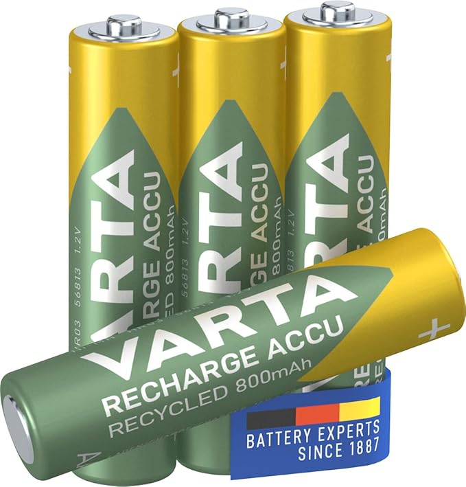 Nein Auslaufartikel (Produktion durch VARTA AAA Akkus wiederaufladbar 4er Pack 800 mAh Ni-MH mit 21% recyceltem Material vorgeladen
