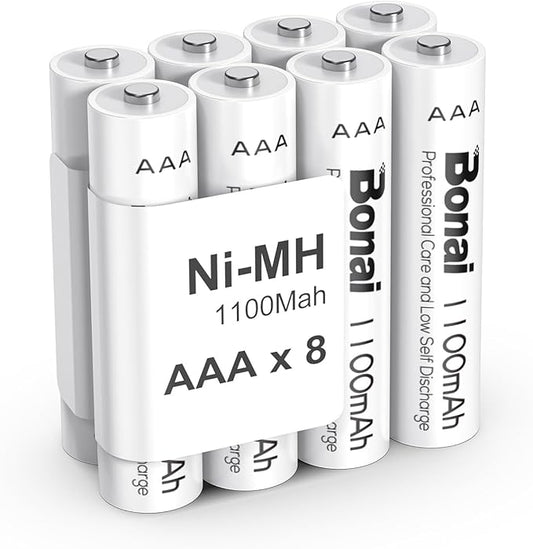 Nein Auslaufartikel (Produktion durch BONAI AAA Akku 1100mAh 8 Stück wiederaufladbare Batterien hohe Kapazität 1,2V NI-MH Micro AAA Accu HR03 geringe Selbstentladung