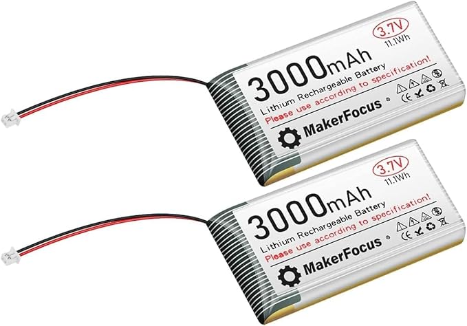 YELUFT 2x 3.7V 3000mAh LiPo Akku mit Schutzplatine & Micro JST 1.25 Stecker für ESP32 Entwicklungsboard
