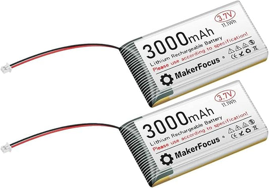 YELUFT 2x 3.7V 3000mAh LiPo Akku mit Schutzplatine & Micro JST 1.25 Stecker für ESP32 Entwicklungsboard