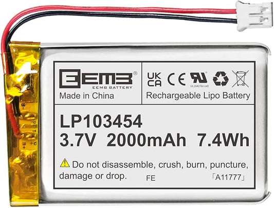 EEMB Lithium Polymer Akku 3,7V 2000mAh LP103454-PCM mit JST-Anschluss und PCM-Schutz