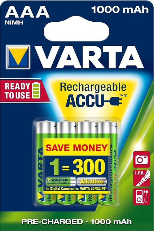 Nein Auslaufartikel (Produktion durch Varta 56763 AAA Micro Akku 1000 mAh (4er Blister) - Hochleistungsbatterien für zuverlässige Energie