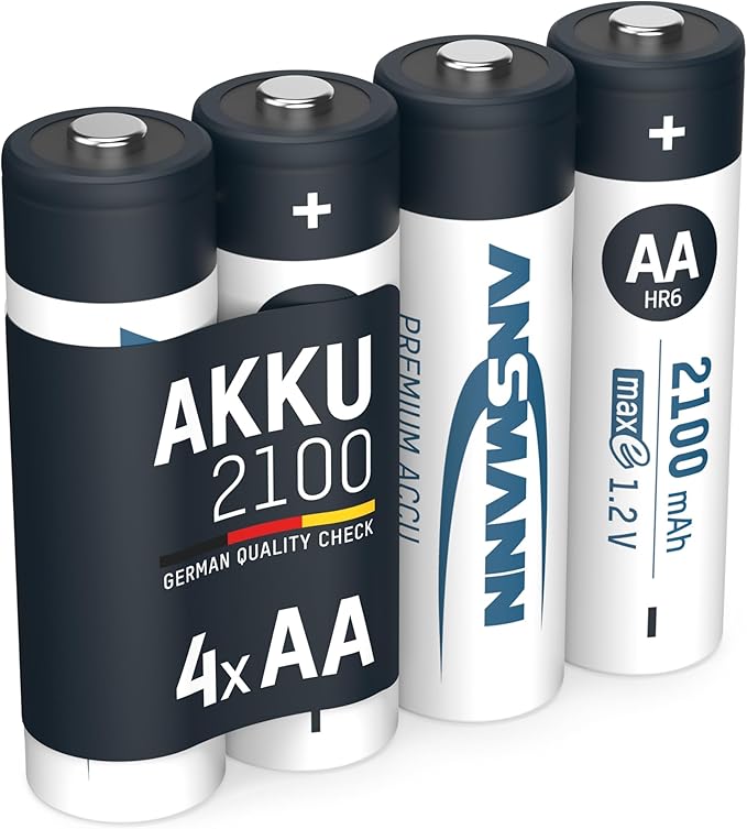 Ansmann AA Mignon Akku 2100mAh 1,2V NiMH maxE (4er Pack) - wiederaufladbare Batterien mit geringer Selbstentladung für Spielzeug, Xbox & Wii