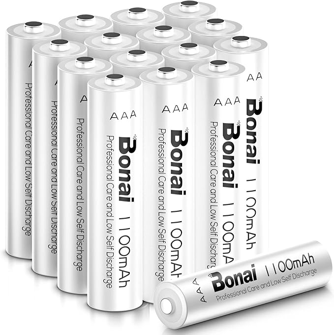 Nein Auslaufartikel (Produktion durch BONAI AAA Akku 1100mAh 16 Stück wiederaufladbare Batterien NI-MH Micro Akkubatterien HR03 geringe Selbstentladung