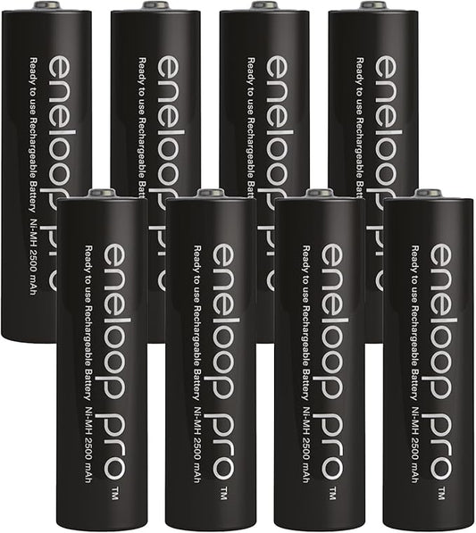 Kraftmax 8er Pack Panasonic Eneloop PRO XX AA/Mignon Akkus 2550 mAh mit Kraftmax Akkubox V5 – 4051287058495