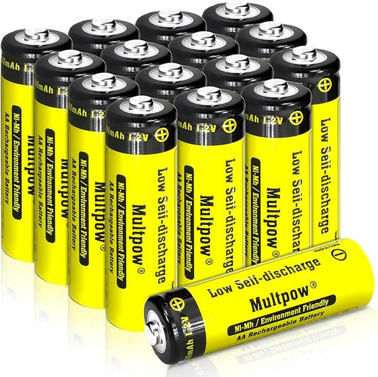 KLGFI Akku AA 16 Stück 2600mAh wiederaufladbar, NI-MH Batterien mit hoher Kapazität 1.2V und geringer Selbstentladung für Haushaltsgeräte